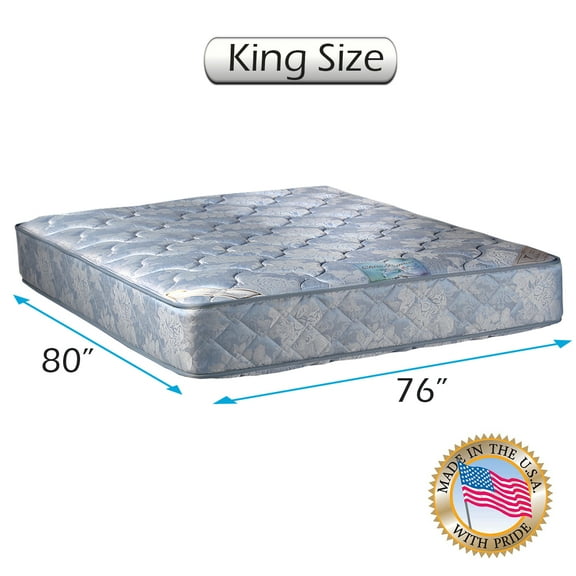 Chiro Premier Double-Sided Orthopedic (Blue Color) King Mattress Only with Mattress Cover Protector Included - Fully Assembled, Innerspring coils, Long Lasting by Dream Solutions USA