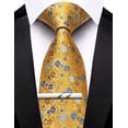 thumbnail image 2 of Corbata Barry.Wang floral azul dorada de 150 cm con clip de corbata, 2 of 8