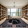 thumbnail image 2 of ODIKA 9'x12' Washable Area Rug Goth Vintage Motif Minimalist Gothic Damask Phase Arch Mystical for Master Suite, California King, Under Bed, Non-Shedding, Easy Care, 2 of 7