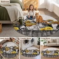 thumbnail image 3 of Round Rug 5ft Area Rug, Retro Farm Donkey Pig Cow Sunflowers Area Rugs for Living Room Bedroom, Gray Wood Grain Floor Mat Non-Slip Non-Shedding Carpet Indoor Accent Rugs, 3 of 9