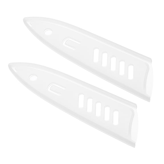 2 Pack PP Safety Knife Cover Sleeves, Blade Edge Guards Protector, Universal Knife Sheath for 6" Kitchen Knife, White