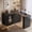 Black, variant on Fnova 360° Reversible L-Shaped Computer Desk, Corner Desk with 3 Drawers Cabinet, Writing Table Workstation with Adjustable Shelves, Black