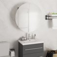 thumbnail image 5 of vidaXL Cabinet Bathroom Wall Vanity Mirror Cabinet with Round Mirror and LED, 5 of 84