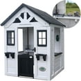 thumbnail image 2 of Backyard Discovery Sweetwater White Cedar Wooden Kids Playhouse, Play Kitchen, Snack Bar, 2 of 13
