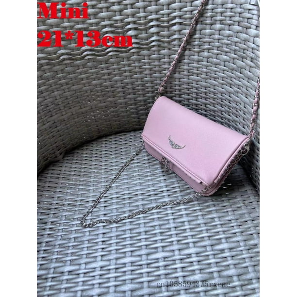 ZADIG-Bolsos de hombro para mujer, bandolera de diseñador con decoración de alas, correas de 2 cadenas, solapa y cremallera, color dorado xuanjing unisex