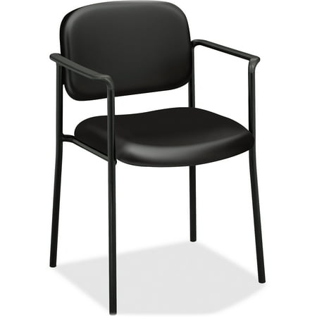 basyx VL616 Series Stacking Guest Reception Waiting Room Chair with Arms, Black
