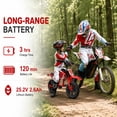 thumbnail image 5 of QINGYI MT750 Electric Dirt Bike, Red with Decals, 300W Motor, 10 mph Max Speed, 25.2V 2600mAh Battery, Electric Ride On for Kids, 5 of 6