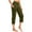 Army Green, variant on Solid Elastic Waist Pocket Cropped Pants Casual Stretchy Stylish Pants For Spring Summer Women's Clothing