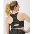thumbnail image 3 of Hanes Moves Women's Crop Sports Bra, Racerback Black Leopard Prt M, 3 of 10