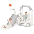 thumbnail image 3 of YUFU 4-in-1 Toddler Slide & Swing Set for Kids Age 1-3 with Basketball Playground Slide Indoor Outdoor Playset, 3 of 10