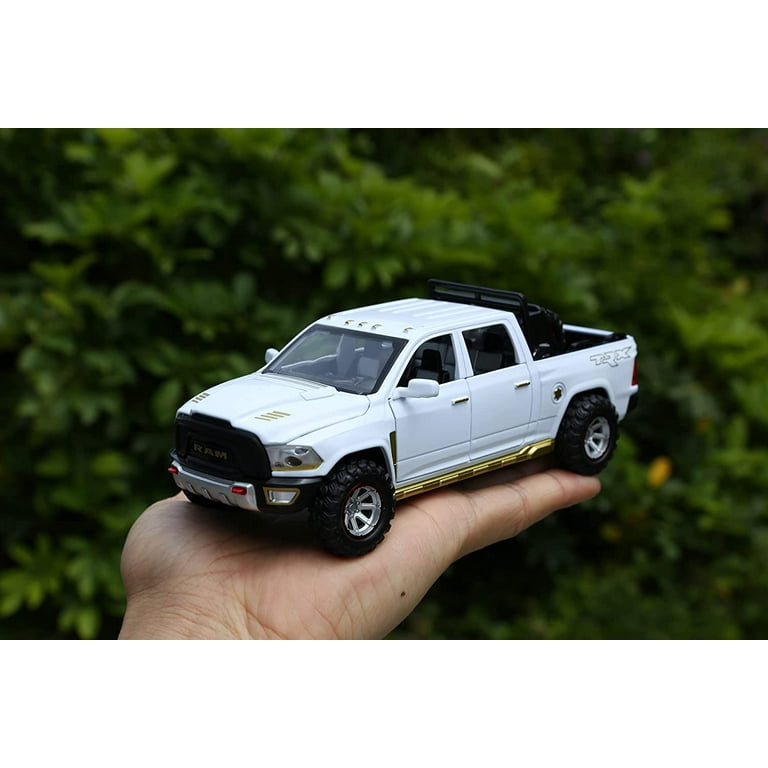 Toy Trucks for Boys RAM 1500 Pickup Truck Toys Diecast Metal Model Cars with Light and Sound Pull Back Car Toy for 3 Year Old Kids