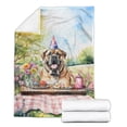 thumbnail image 2 of Happy Mother's Day Bullmastiff with Sweets and Flowers at a Picnic Cozy Fleece Blanket Dog Lover Warm Soft Throw Blanket - 13005, 2 of 5