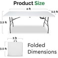 thumbnail image 2 of EconoHome 6ft Folding Table with Handle | Heavy-Duty Foldable Table | Portable Table for Indoor & Outdoor Use, 2 of 6