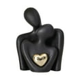 thumbnail image 1 of Mini estatua de pareja, escultura abstracta, decoración del hogar, escultura de pareja de cerámica para el día de San Valentín, sala de estar, Negro, 1 of 8
