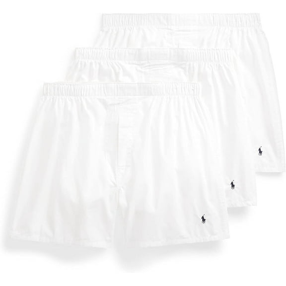 POLO Ralph Lauren Men's Classic Fit Cotton Woven Boxers 3-PackWHITE XXL