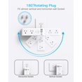 thumbnail image 2 of 2 Pack Surge Protector Outlet Extender with Rotating Plug, 6 AC Multi Plug with 3 USB Ports (1 USB C), 1800 J, 3-Sided S, 2 of 7