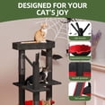 thumbnail image 4 of Uforic 60" Gothic Cat Tree Tower with Coffin Bed, Tall Cat Tower with Top Perch, Condos, Basket, Scratcher, Black Halloween, 4 of 9