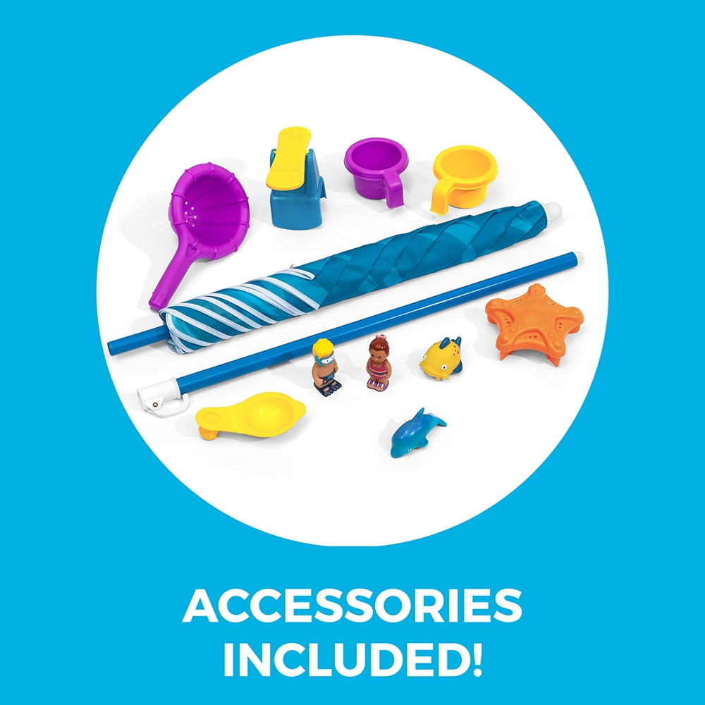 Step2 Spill & Splash Seaway Blue Plastic Water Table for Toddlers with 10-piece Playset