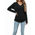 thumbnail image 3 of Womens Long Sleeve Shirts V Neck Casual Tops Loose Dressy Basic Fall Fashion Trendy Outfits Winter Clothes, 3 of 8