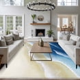 thumbnail image 3 of Large Area Rugs for Living Room Bedroom, Navy Blue Ombre Beach 6'x9' Rug Washable Carpet Runner Indoor Outdoor, Summer Ocean Coastal Gradient Waves Non Slip Floor Mats Rug for Kitchen, Playroom, 3 of 8