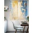 thumbnail image 3 of Blue Yellow Sheer Curtains 63 Inch Length 2 Panels Set, Vintage Oil Painting Abstract Modern Voile Window Treatment Rod Pocket Curtains Sheers Drapes for Bedroom/Living Room/Kitchen 52x"63"x2, 3 of 7
