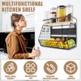 thumbnail image 3 of Magnetic Fridge Shelf with Wood Lid Large Capacity Magnetic Spice Rack Multifunctional Refrigerator Magnet Shelf for Home Kitchen Counter Cabinet, 3 of 10