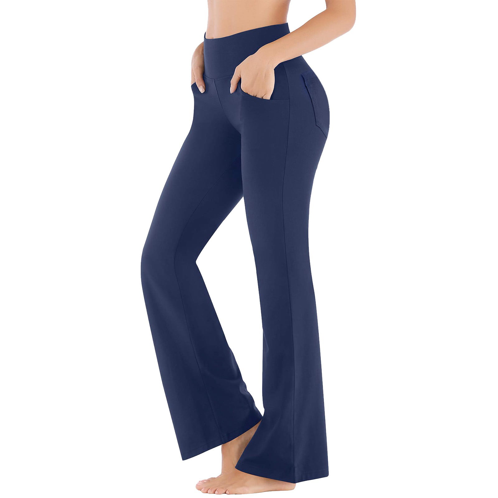 Dallonan Flare Yoga Pants Women Leggings Soft High Waisted Pants Ladybugs  Flat on Blue Small at  Women's Clothing store