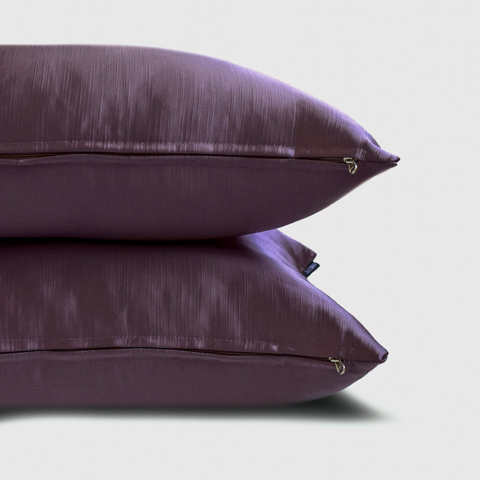 The HomeCentric Decorative Lumbar Pillow Cover Lilac Pack Of 2, 14"x26" (35x65 cm) Satin Solid Oblong Pillow Cover, Solid Modern Style - Lilac Slub Satin