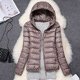 thumbnail image 1 of Chaqueta fina ultraligera de invierno para mujer, chaquetas con capucha de plumón de pato blanco, abrigo cálido de manga larga, Parka, prendas de vestir portátiles para mujer Tan Jianjun unisex, 1 of 2