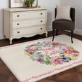 thumbnail image 4 of Rectangle Area Rug 4x6ft, Spring Rose Daisy Hydrangea Non-Shedding Washable Area Rug, Easter Colorful Egg Retro Linen Non Slip Low-Profile Rugs for Living Room, Bedroom Dining Room, 4 of 9