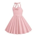 thumbnail image 5 of WEAIXIMIUNG Tween Girls Dresses Summer Girls' Neck A Line Solid Color Suspender Dress, 5 of 5