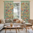 thumbnail image 2 of Boho Green Flowers Kitchen Curtain for Berdoom Living Room Cafe 72 Inch Length, Spring Abstract Watercolor Floral Leaf Tiers Curtains Light Filtering Drapes Window Treatment 2 Panels 52"Wx72"L, 2 of 8
