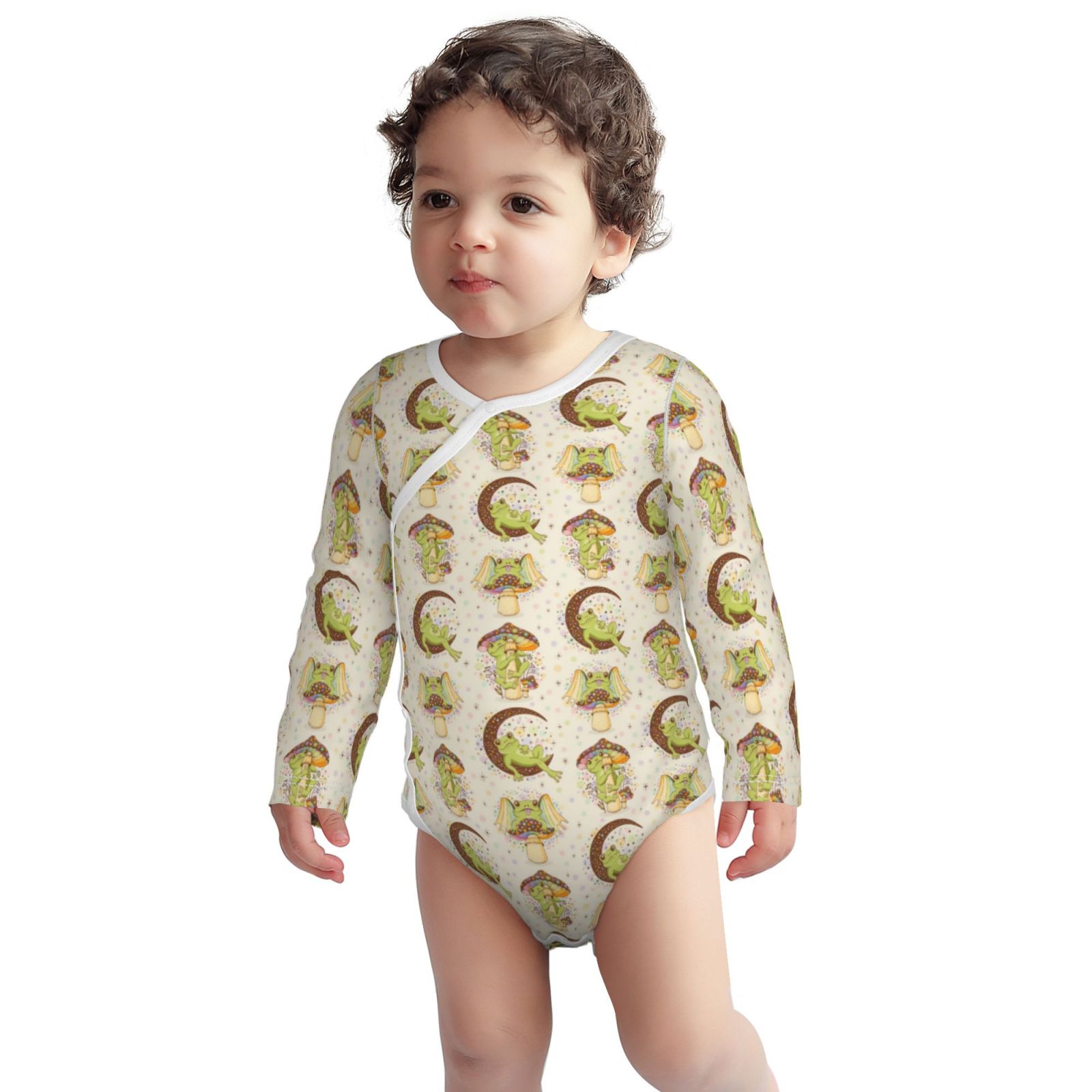 Xecao Frogs Print Baby unisex-baby Cotton Long-sleeve Bodysuits-2 Years