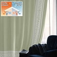 thumbnail image 5 of Sage Green Greek Key Blackout Curtains for Bedroom/Living Room, Pinch Pleated Black Out Curtains, Geometric Greece Ancient Farmhouse Geo Room Darkening Window Drapes with Hooks 2 Panels, 39"x70", 5 of 8