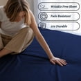 thumbnail image 4 of Amay 100% Organic Cotton King Fitted Sheet - 500 Thread Count (78"x80") - Ultra Soft, Cooling & Breathable Bed Sheet - Durable Long-Lasting Fabric - (Navy Blue, 1 Piece), 4 of 7