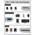 thumbnail image 3 of High-Speed USB-C Card Reader 3-in-1 SD/TF/USB OTG Adapter for iPhone 15/16/iPad Pro/MacBook/Android Devices, Portable File Transfer, 3 of 7