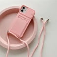 thumbnail image 1 of Luxuly Simple Card Bag Strap Cord Chain Phone Case For iPhone 14 13 12 11 Pro Max XR XS 8 7 Plus SE Necklace Lanyard Rope Cover RJ, 1 of 7