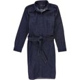 thumbnail image 1 of Ralph Lauren Robe Chemise en Denim Ceinturée pour Femmes, Bleu, Grand, 1 of 1