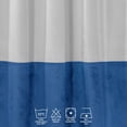 thumbnail image 2 of 3S Brothers Light Blocking Color Block of Matte Velvet Single Panel Curtains Hanging Back Top Made in Turkey White - Blue, 2 of 5
