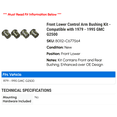 thumbnail image 2 of Front Lower Control Arm Bushing Kit - Compatible with 1979 - 1995 GMC G2500 1980 1981 1982 1983 1984 1985 1986 1987 1988 1989 1990 1991 1992 1993 1994, 2 of 2