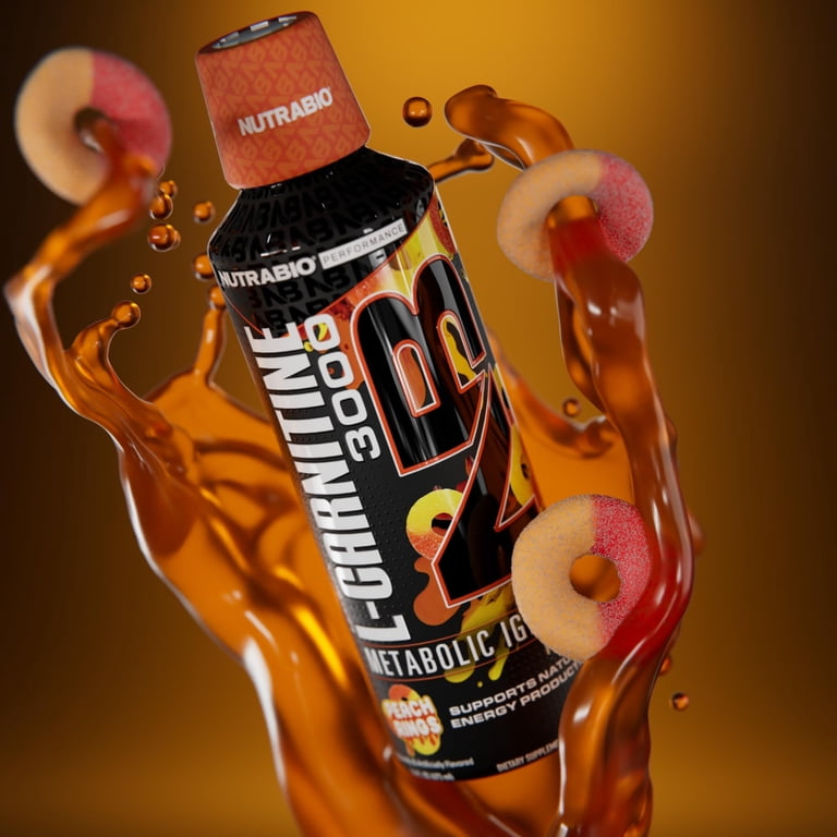 l carnitine without carbs NutraBio – L-Carnitine Liquid Shots – 3000mg, (Peach Rings) – 10mg of  Vitamin B-5 – Zero Carbs & Sugars – Energy Production – Muscle Recovery