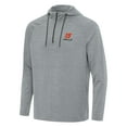 thumbnail image 2 of Men's Antigua Heather Gray Martin Truex Jr Spikes Quarter-Zip Pullover Hoodie, 2 of 3