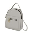 thumbnail image 4 of Mini mochila informal de piel sintética para mujer, bolso de viaje para la universidad, cumpleaños femenino Gris, 4 of 8