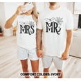 thumbnail image 4 of PAVIG Mr Mrs Halloween Couple Matching Bat Spiderweb Garment-Dyed Tee, 4 of 7