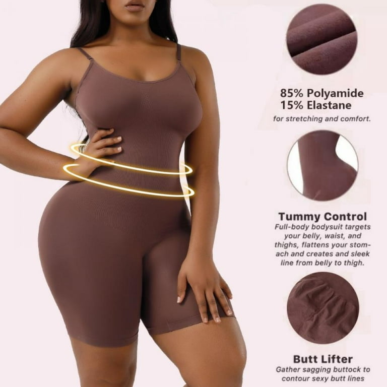 Women's Bodysuit Tummy Control Shapewear Mid-Thigh Seamless Full Body  Shaper S-3XL 