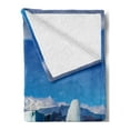 thumbnail image 2 of Ice Berg Soft Flannel Fleece Blanket, Glacier Elements Floating in a Lagoon in Iceland Global Warming Effect, Cozy Plush for Indoor and Outdoor Use, 50" x 60", Azure Blue Multicolor, by Ambesonne, 2 of 5
