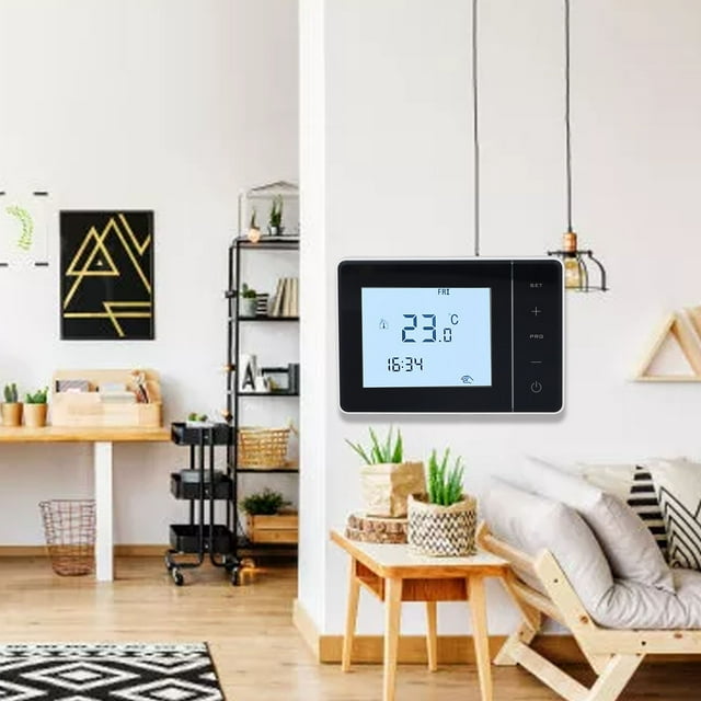 Thermostat Programmable pour la Maison, Thermostat Programmable pour Plomberie Domestique, Interrupteur Thermostat Numérique Compact et Léger