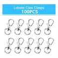 thumbnail image 3 of 200PCS Metal Lobster Claw Clasp with Key Rings, Keychains Clips and Key Chain Rings,Keychain Rings Making Kit for Crafts,100 * Keychain 100 * key rings,Silver, 3 of 7