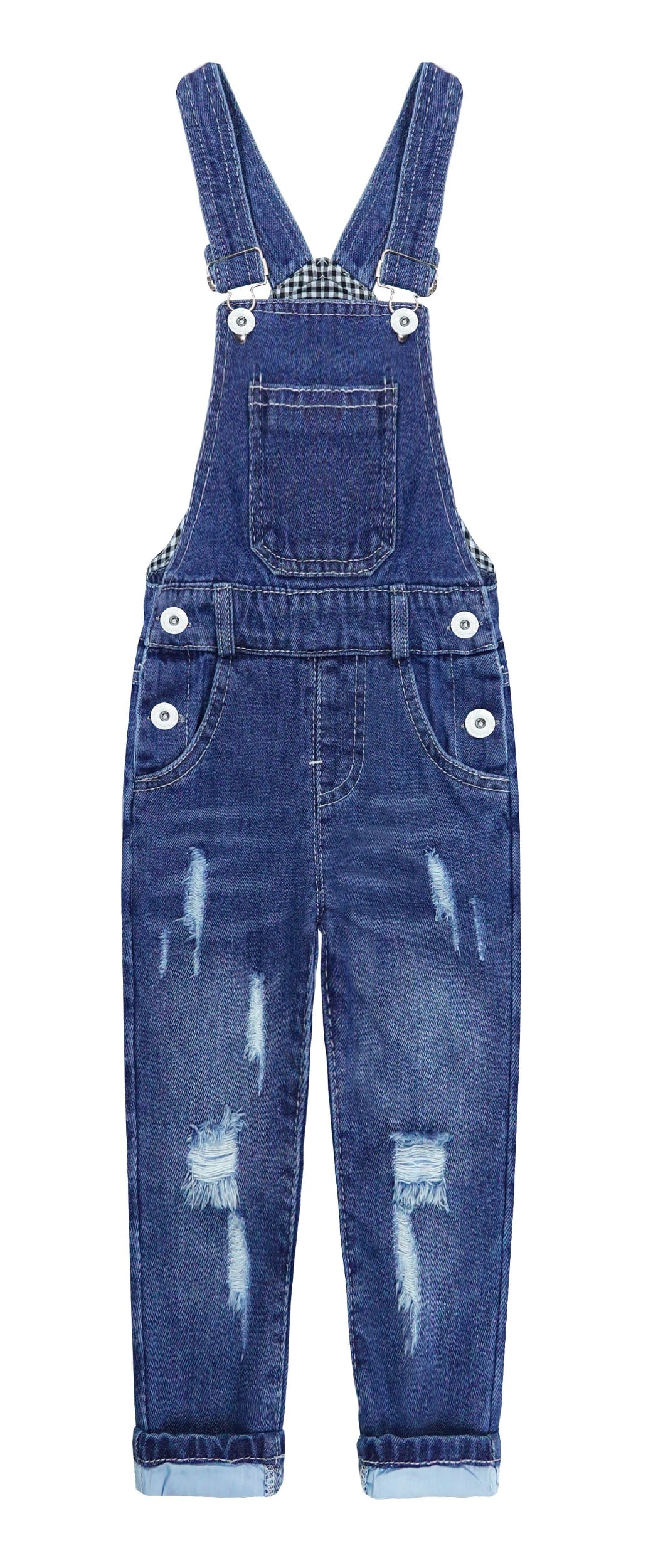 KIDSCOOL SPACE Boy Girl Cute Overalls,Fashion Washed Denim Jumpsuit ...