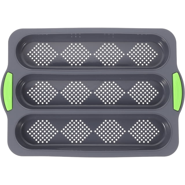 Moule à Baguette Multifonction à Trois Fentes en Silicone Antiadhésif Accessoire de Cuisson